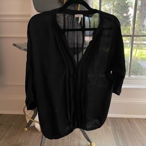 Joie Cropped 100% Silk Blouse